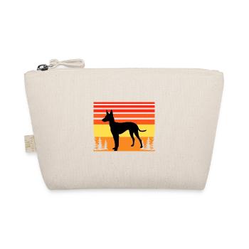 Cirneco Dell Etna Hund Liebe Silhouette Retro Sonnenuntergang - Bio-Täschchen - Natur - Vorne