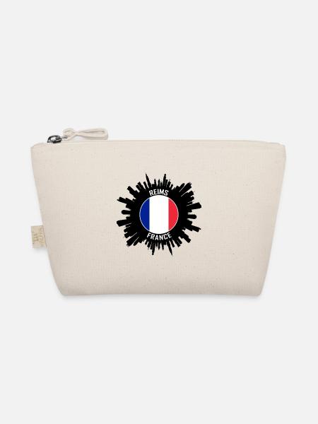 Reims Skyline Frankreich Flagge Reise-Souvenir - Bio-Täschchen - Natur