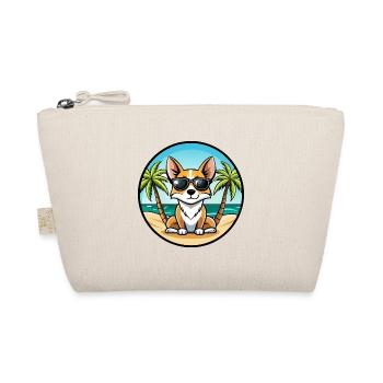 Miniatur Foxterrier Hunderasse Cartoon Sonnenbrille - Bio-Täschchen - Natur - Vorne