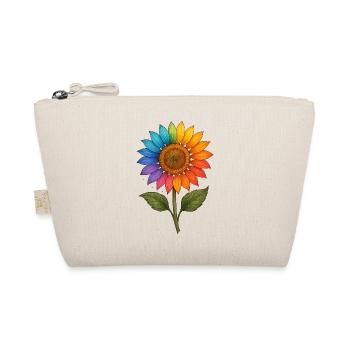 Rainbow Sunflower – Farbenfrohes Blumendesign mit - Bio-Täschchen - Natur - Vorne