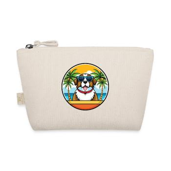Bernhardiner Hunderasse Cartoon Sonnenbrille Strand - Bio-Täschchen - Natur - Vorne