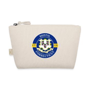 Bristol Connecticut Flagge USA Reise Souvenir Abzeichen - Bio-Täschchen - Natur - Vorne
