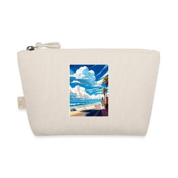 Manhattan Beach Kalifornien Vintage Reiseposter - Bio-Täschchen - Natur - Vorne
