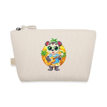 Lustige Panda Cartoon Sommer Strand Sonnenbrille Gitarre - Bio-Täschchen - Natur - Vorne