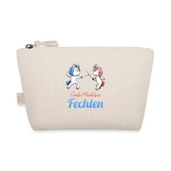 Coole Mädchen Fechten Einhorn Fechtkampf Fechter - Bio-Täschchen - Natur - Vorne