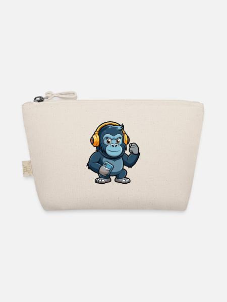 Gorille Funny Cartoon Character Musique de casque - Trousse biologique - nature