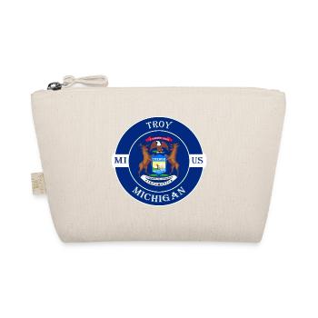 Troy Michigan Flagge USA Reise Souvenir Abzeichen - Bio-Täschchen - Natur - Vorne