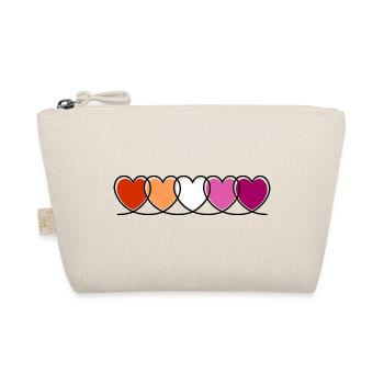 Lesbian Lesbian Hearts - Organic Pouch - nature - Front