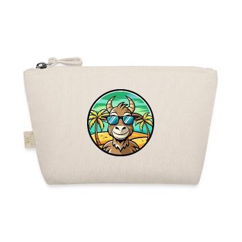Ziege Lustige Cartoon Sommer Strand Sonnenbrille Aufkleber - Bio-Täschchen - Natur - Vorne