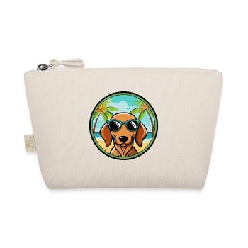Dackel Hunderasse Cartoon Sonnenbrille Strand - Bio-Täschchen - Natur - Vorne