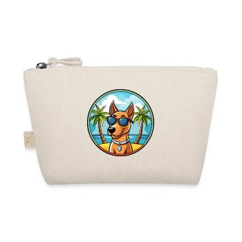 Andalusian Hound Dog Breed Cartoon Sunglass Beach - Organic Pouch - nature - Front