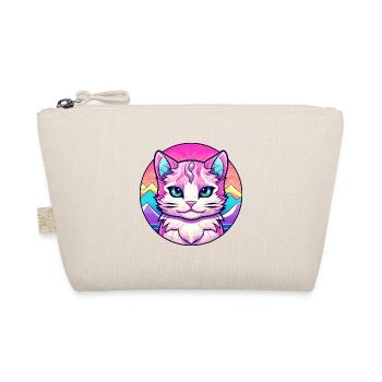 Hantilly Tiffany Katze Bunte Karikatur Aquarell I - Bio-Täschchen - Natur - Vorne