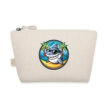 Shark Funny Cartoon Summer Beach Sunglasses Cool - Organic Pouch - nature - Front