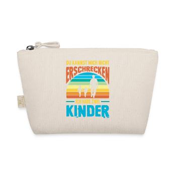 Papa 2 Kinder Geschenk Spruch Vater Geburtstag - Bio-Täschchen - Natur - Vorne