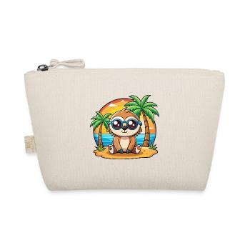 Faultier Lustige Cartoon Sommer Strand Sonnenbrille - Bio-Täschchen - Natur - Vorne