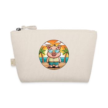 Cochon Drôle Dessin Animé Plage De Plage Lunettes - Trousse biologique - nature - Devant