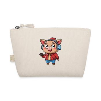Cochon Drôle Dessin Animé Personnage Casque Musique - Trousse biologique - nature - Devant