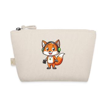 Fuchs Lustige Zeichentrickfigur Kopfhörer Musik - Bio-Täschchen - Natur - Vorne