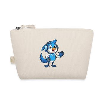 Blue Jay Lustige Cartoon Figur Kopfhörer Musik - Bio-Täschchen - Natur - Vorne