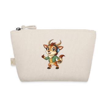 Antelope Funny Cartoon Character Headphone Music - Organic Pouch - nature - Front