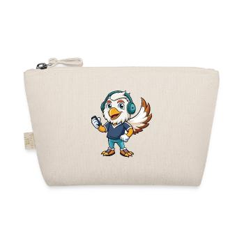Eagle Funny Cartoon Character Headphone Music - Organic Pouch - nature - Front