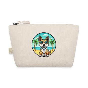 Spielzeug Foxterrier Hund Rasse Cartoon Sonnenbrille Strand - Bio-Täschchen - Natur - Vorne