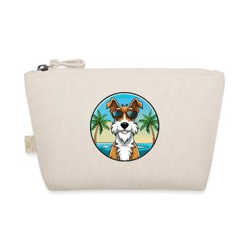 Draht Foxterrier Hunderasse Cartoon Sonnenbrille Strand - Bio-Täschchen - Natur - Vorne