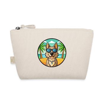 Schäferhund Rasse Cartoon Sonnenbrille Strand - Bio-Täschchen - Natur - Vorne