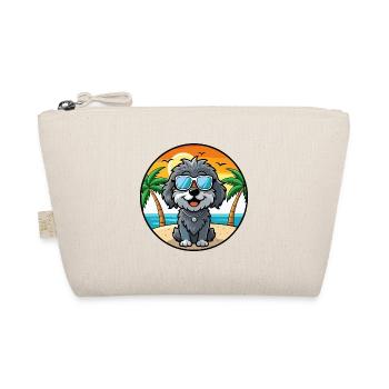 Portugiesische Wasserhundrasse Cartoon Sonnenbrille Strand - Bio-Täschchen - Natur - Vorne