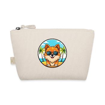 Pommerscher Deutscher Spitz Hunderasse Cartoon Beach - Bio-Täschchen - Natur - Vorne