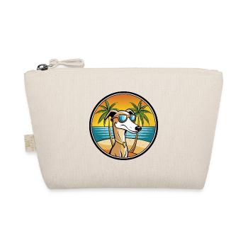 Old Croatian Sighthound Dog Breed Cartoon Beach - Organic Pouch - nature - Front