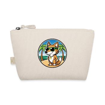 Italienisch Volpino Hund Rasse Cartoon Sonnenbrille Strand - Bio-Täschchen - Natur - Vorne