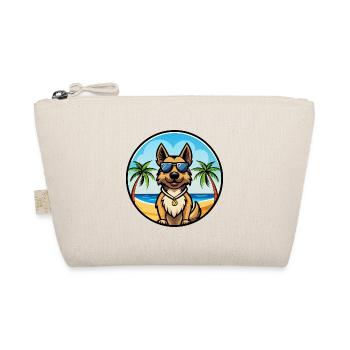 Böhmischer Schäferhund Hunderasse Karikatur Sonnenbrille Strand - Bio-Täschchen - Natur - Vorne