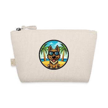 Black Tan Dog Breed Cartoon Sunglasses Beach - Organic Pouch - nature - Front