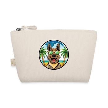 Belgian Shepherd Dog Breed Cartoon Sunglass Beach - Organic Pouch - nature - Front