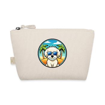 Bichon frisé race de chien dessin animé lunettes de soleil plage - Trousse biologique - nature - Devant