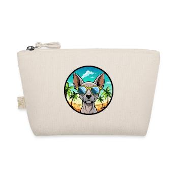 Amerikanischer haarloser Terrier Hunderasse Cartoon Beach - Bio-Täschchen - Natur - Vorne