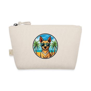 Andalusian Hound Dog Breed Cartoon Sunglass Beach - Organic Pouch - nature - Front