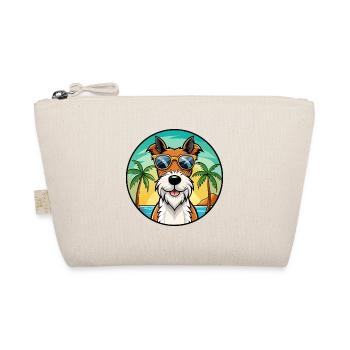 Draht Foxterrier Hunderasse Cartoon Sonnenbrille Strand - Bio-Täschchen - Natur - Vorne