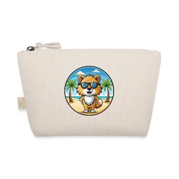 Spielzeug Deutscher Spitz Hund Rasse Cartoon Sonnenbrille Strand - Bio-Täschchen - Natur - Vorne
