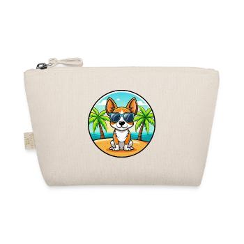 Spielzeug Foxterrier Hund Rasse Cartoon Sonnenbrille Strand - Bio-Täschchen - Natur - Vorne