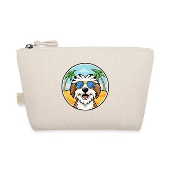 Tibetan Terrier Dog Breed Cartoon Sunglasses Beach - Organic Pouch - nature - Front