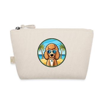 Pudel Hund Rasse Cartoon Sonnenbrille Strand - Bio-Täschchen - Natur - Vorne