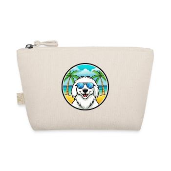 Große Pyrenäen Hunderasse Cartoon Sonnenbrille Strand - Bio-Täschchen - Natur - Vorne