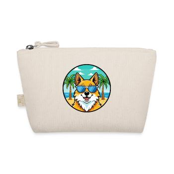 Deutscher Spitz Hund Rasse Cartoon Sonnenbrille Strand - Bio-Täschchen - Natur - Vorne