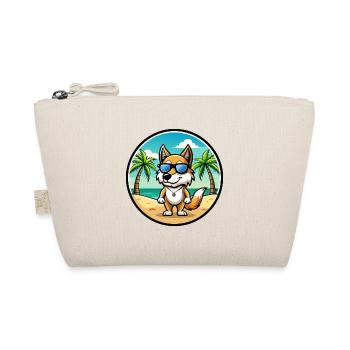Italienisch Volpino Hund Rasse Cartoon Sonnenbrille Strand - Bio-Täschchen - Natur - Vorne