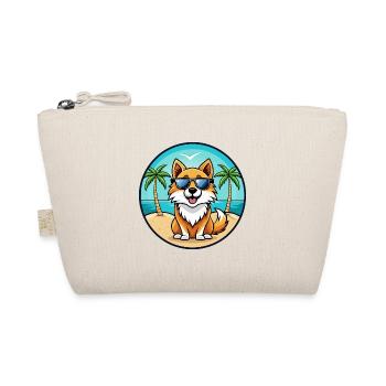 Icelandic Sheepdog Breed Cartoon Sunglasses Beach - Organic Pouch - nature - Front