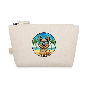 Böhmischer Schäferhund Hunderasse Karikatur Sonnenbrille Strand - Bio-Täschchen - Natur - Vorne