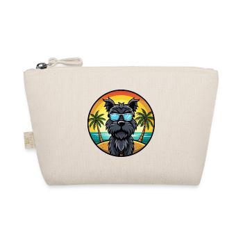Schwarze russische Terrier Hunderasse Cartoon Sonnenbrille - Bio-Täschchen - Natur - Vorne