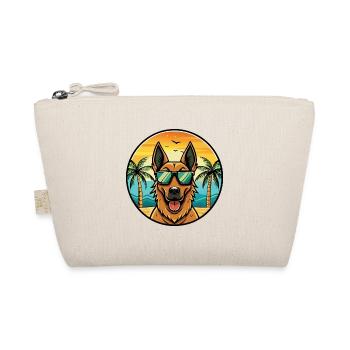 Belgian Shepherd Dog Breed Cartoon Sunglass Beach - Organic Pouch - nature - Front
